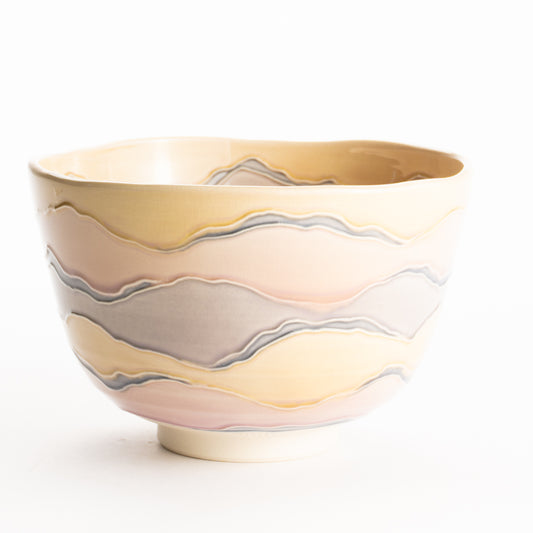 抹茶碗　桃交趾”朝焼け”　一如 KOTOPOTTER