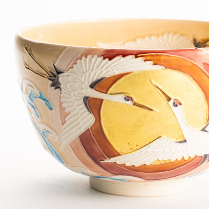 抹茶碗　交趾金彩 "旭"　一如 KOTOPOTTER