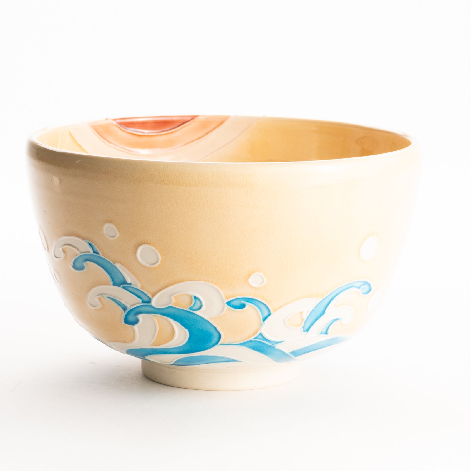 抹茶碗　交趾金彩 "旭"　一如 KOTOPOTTER