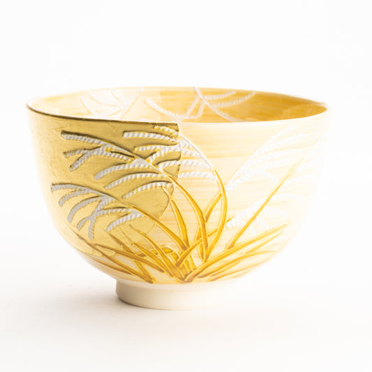 抹茶碗　芒に金彩月　一如 KOTOPOTTER