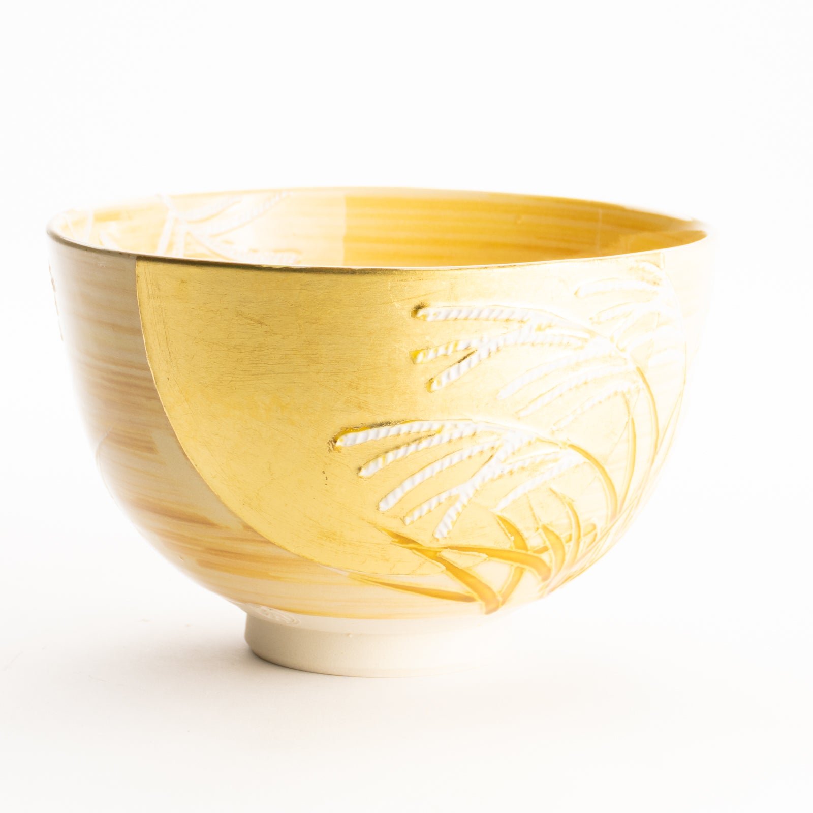 京都清水烧抹茶碗芒草与金彩月｜一如｜KOTOPOTTER