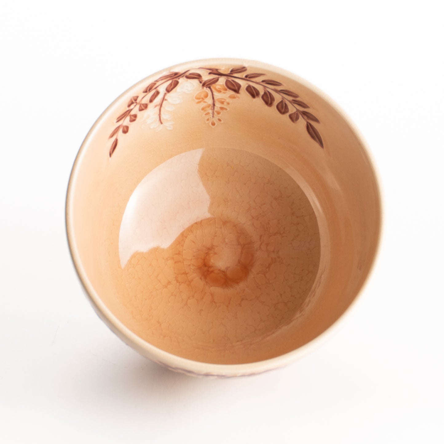 抹茶碗　淡桃交趾"藤の図"　一如 KOTOPOTTER