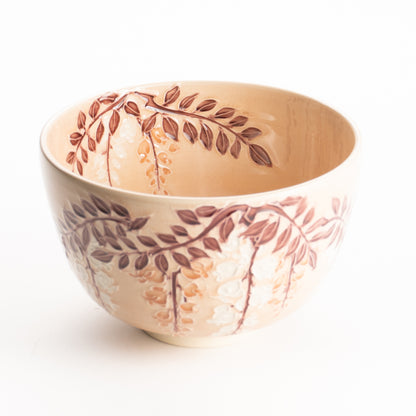 抹茶碗　淡桃交趾"藤の図"　一如 KOTOPOTTER