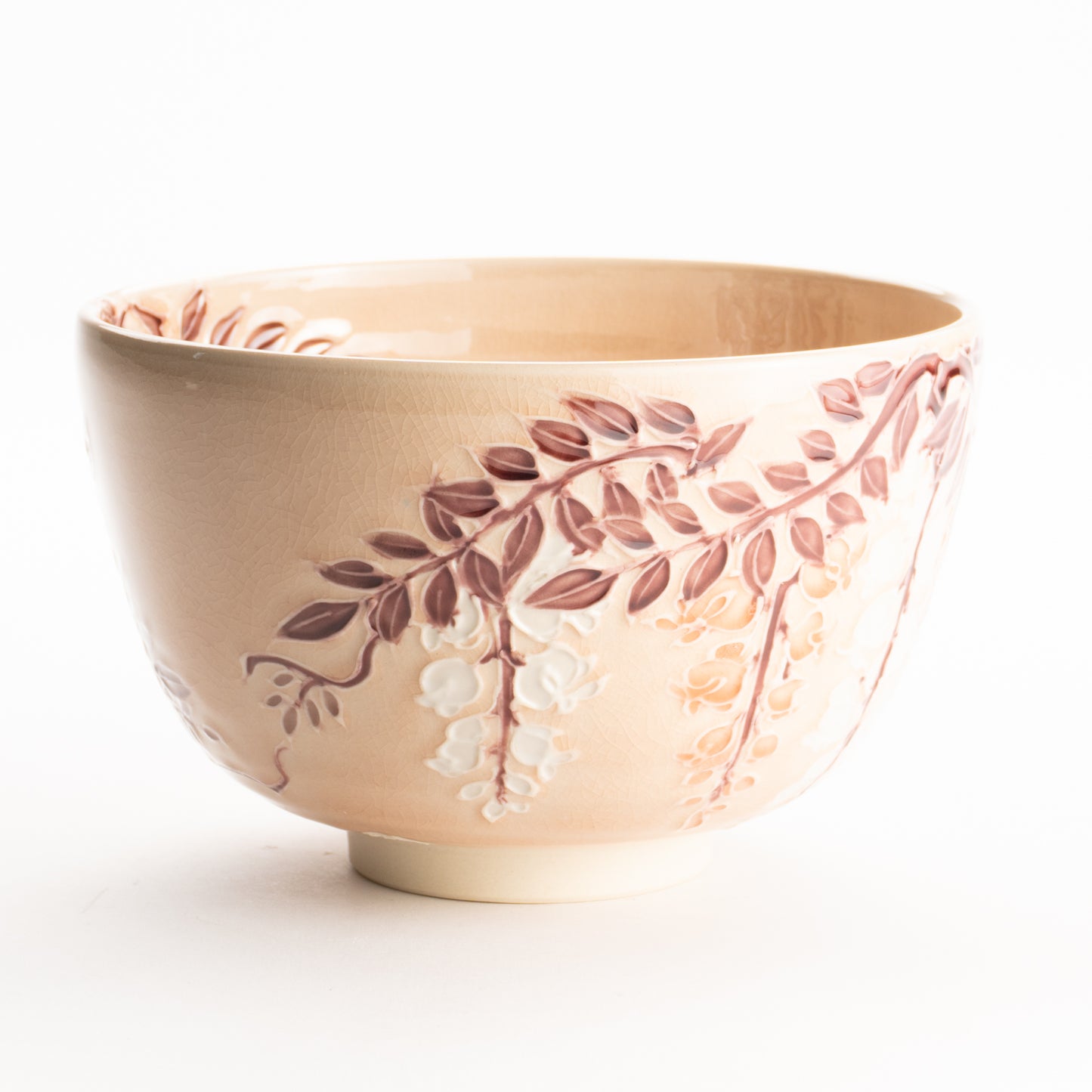 抹茶碗　淡桃交趾"藤の図"　一如 KOTOPOTTER