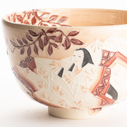 抹茶碗　紫式部と藤　一如 KOTOPOTTER