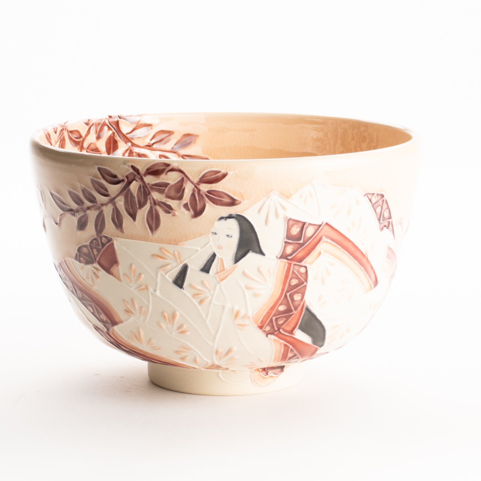 抹茶碗　紫式部と藤　一如 KOTOPOTTER