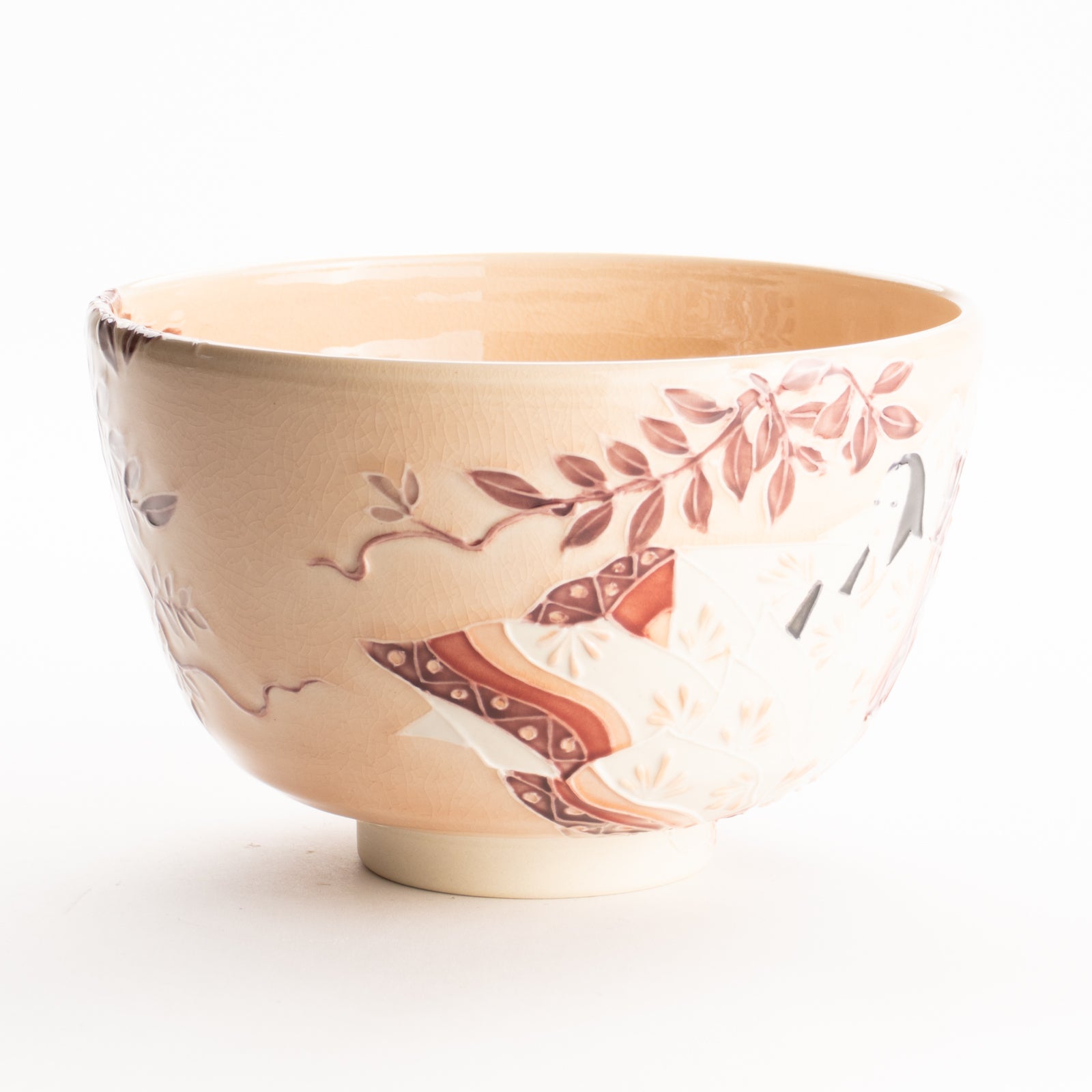 抹茶碗　紫式部と藤　一如 KOTOPOTTER