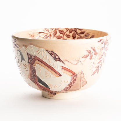 抹茶碗　紫式部と藤　一如 KOTOPOTTER