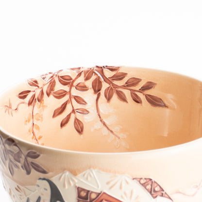 抹茶碗　紫式部と藤　一如 KOTOPOTTER