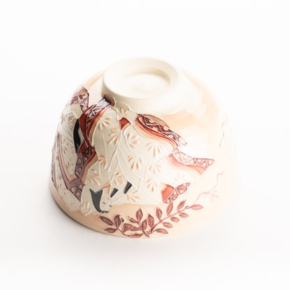 抹茶碗　紫式部と藤　一如 KOTOPOTTER