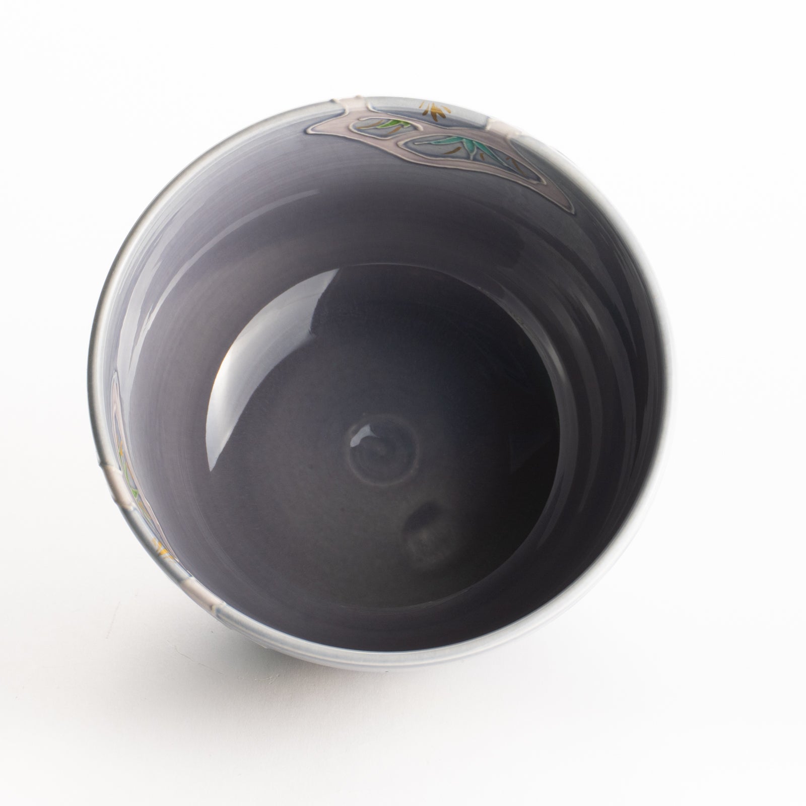 抹茶碗　淡紫交趾 "苗図"　一如 KOTOPOTTER