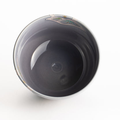 抹茶碗　淡紫交趾 "苗図"　一如 KOTOPOTTER