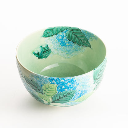 抹茶碗　白緑交趾"紫陽花"　一如 KOTOPOTTER