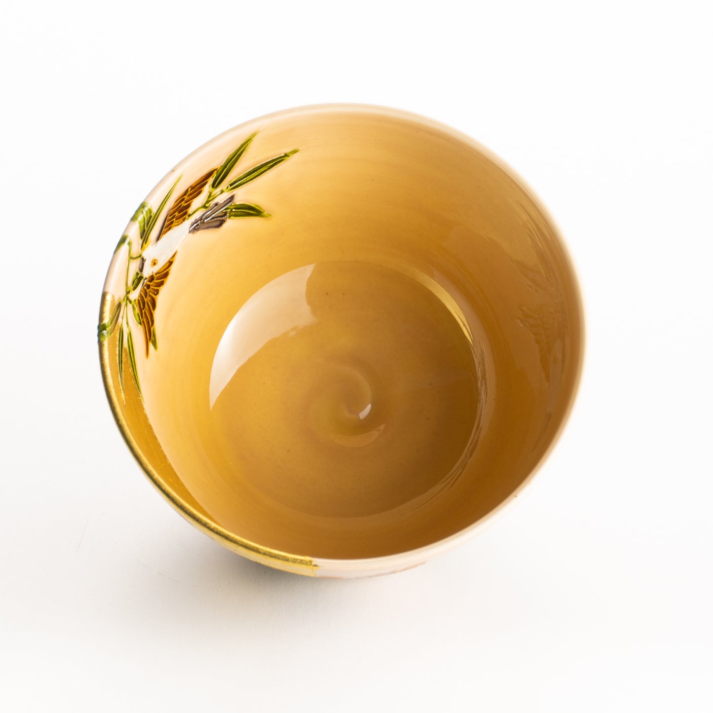 抹茶碗　福良雀に金彩月　一如 KOTOPOTTER