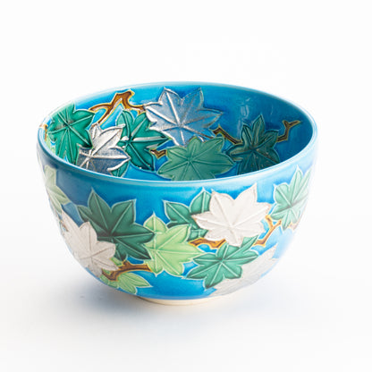 抹茶碗　浅黄交趾 青楓　一如 KOTOPOTTER