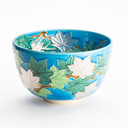 抹茶碗　浅黄交趾 青楓　一如 KOTOPOTTER