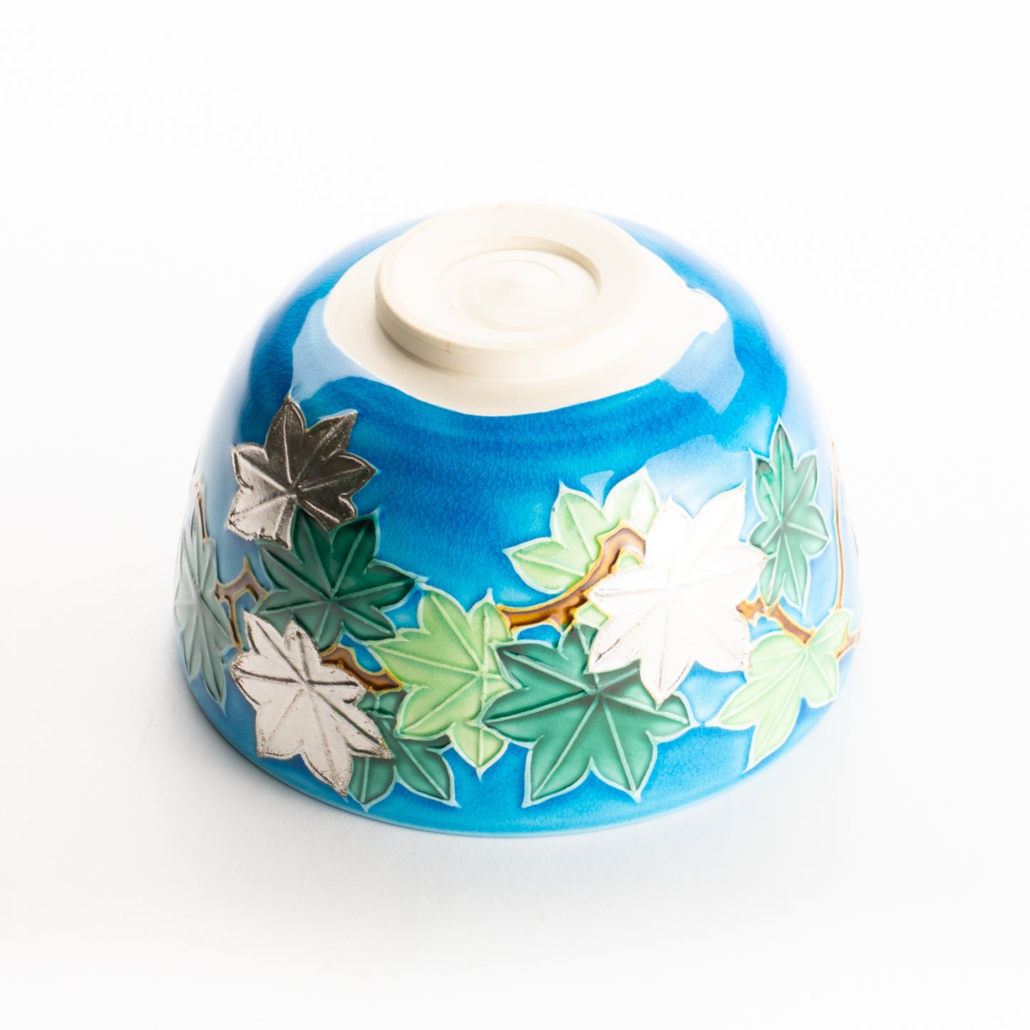 抹茶碗　浅黄交趾 青楓　一如 KOTOPOTTER