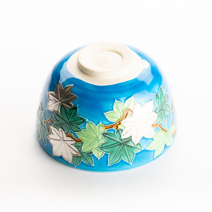 抹茶碗　浅黄交趾 青楓　一如 KOTOPOTTER