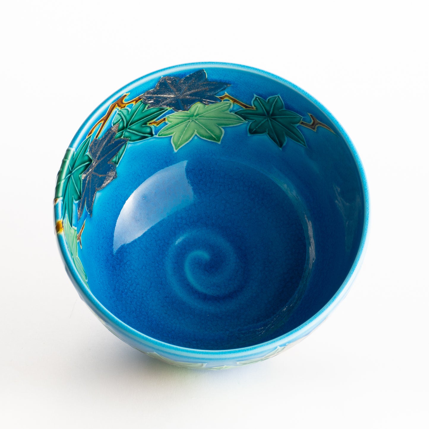 抹茶碗　浅黄交趾 青楓　一如 KOTOPOTTER