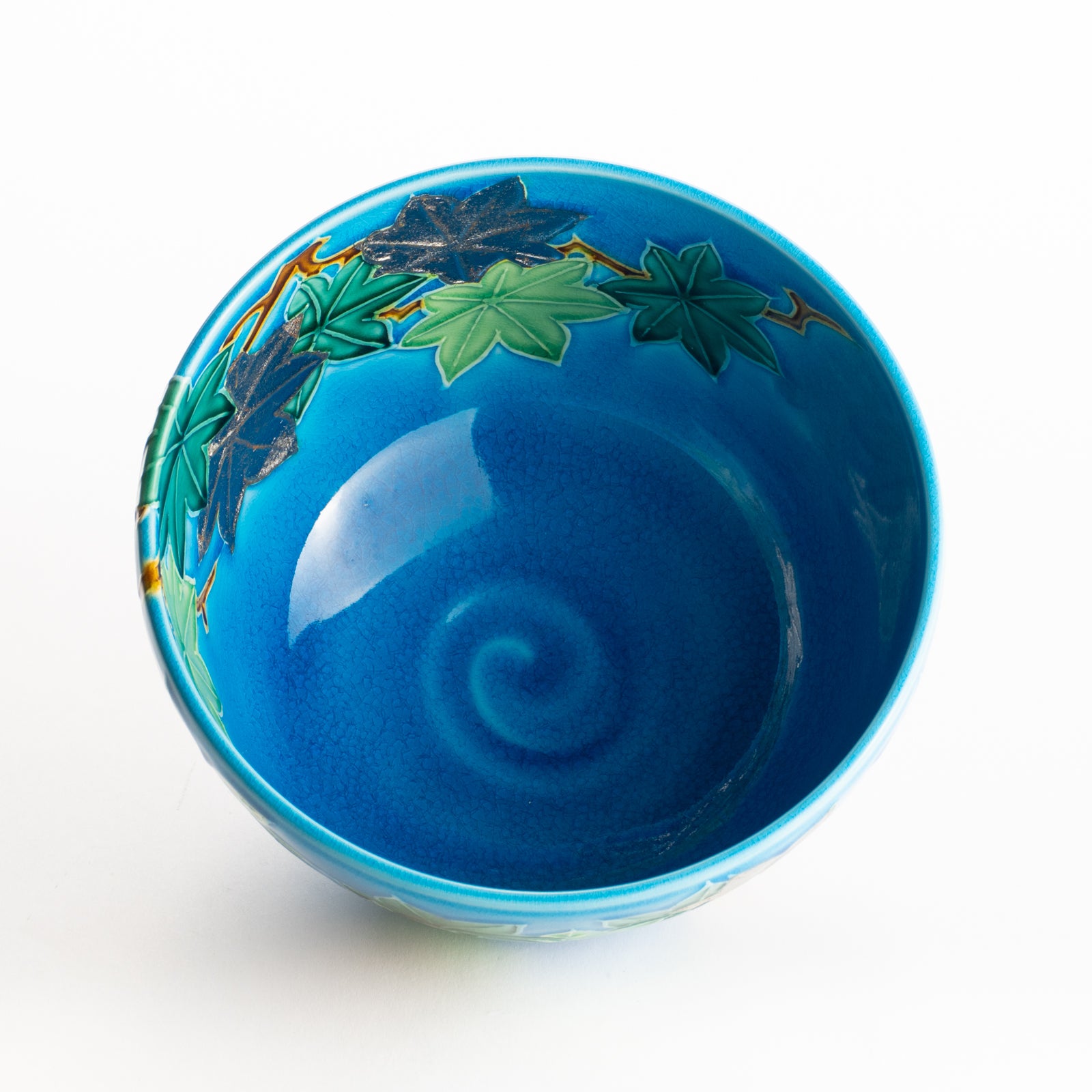 抹茶碗　浅黄交趾 青楓　一如 KOTOPOTTER