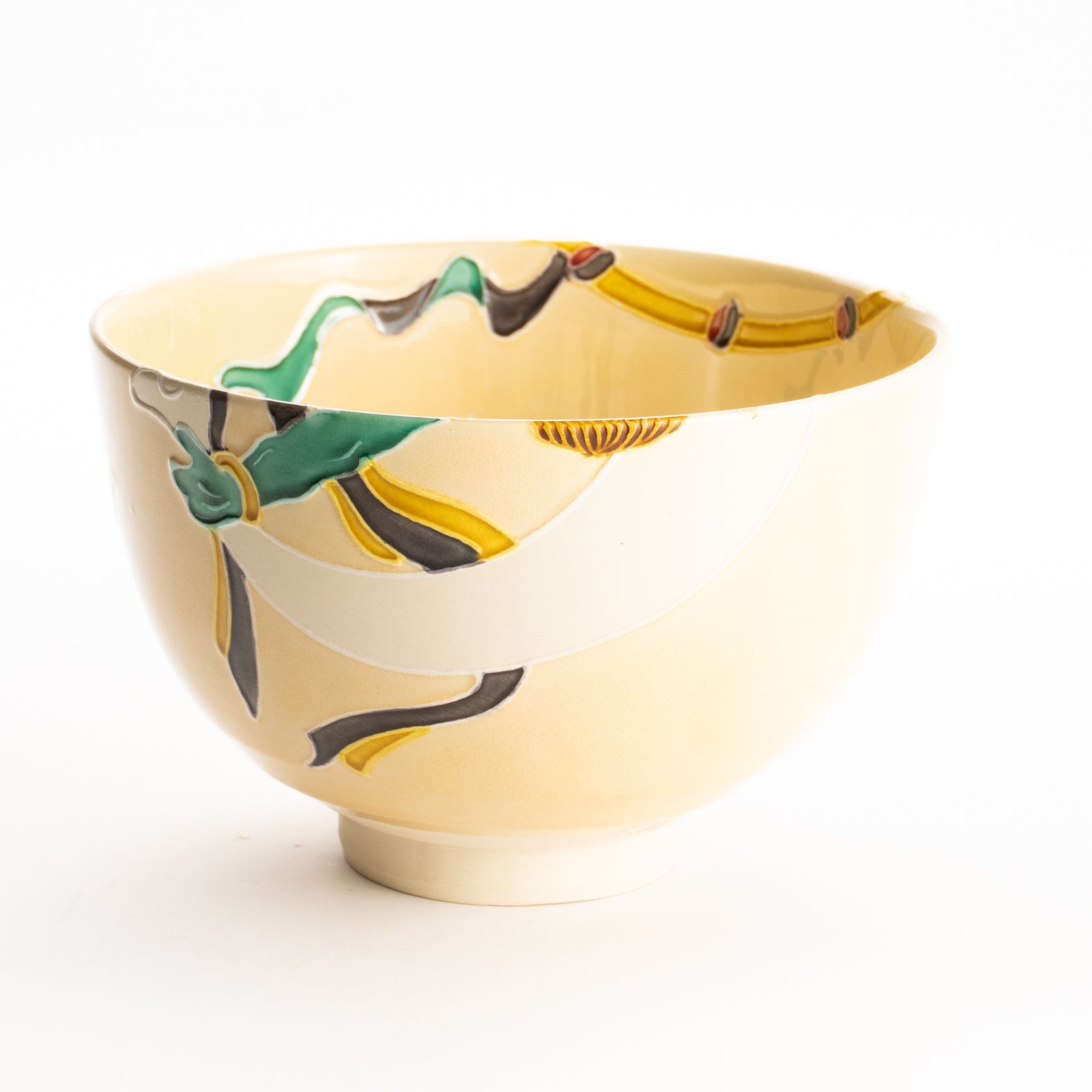 抹茶碗　風神雷神　一如 KOTOPOTTER