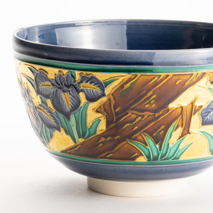 抹茶碗　紺紫交趾”八つ橋”　一如 KOTOPOTTER
