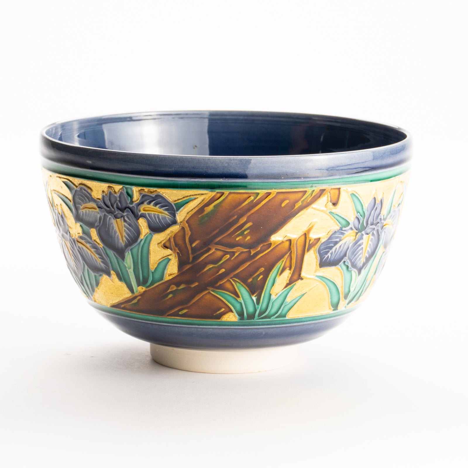 抹茶碗　紺紫交趾”八つ橋”　一如 KOTOPOTTER