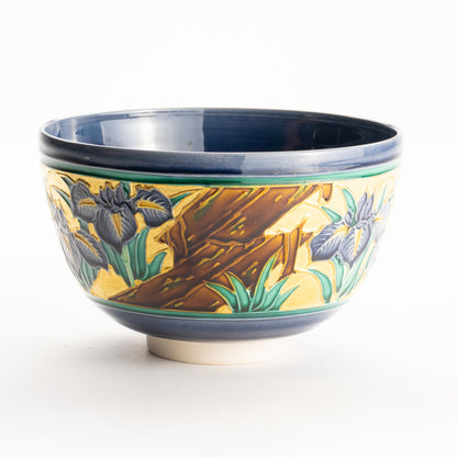 抹茶碗　紺紫交趾”八つ橋”　一如 KOTOPOTTER