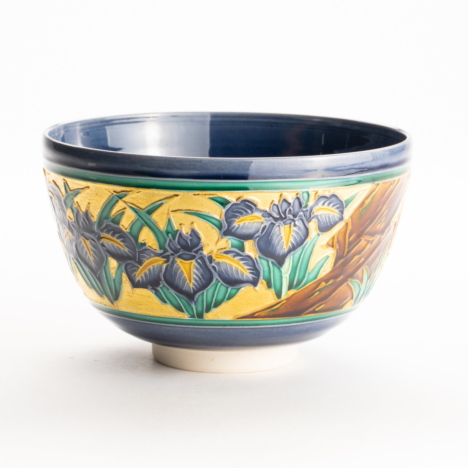 抹茶碗　紺紫交趾”八つ橋”　一如 KOTOPOTTER