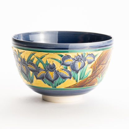 抹茶碗　紺紫交趾”八つ橋”　一如 KOTOPOTTER