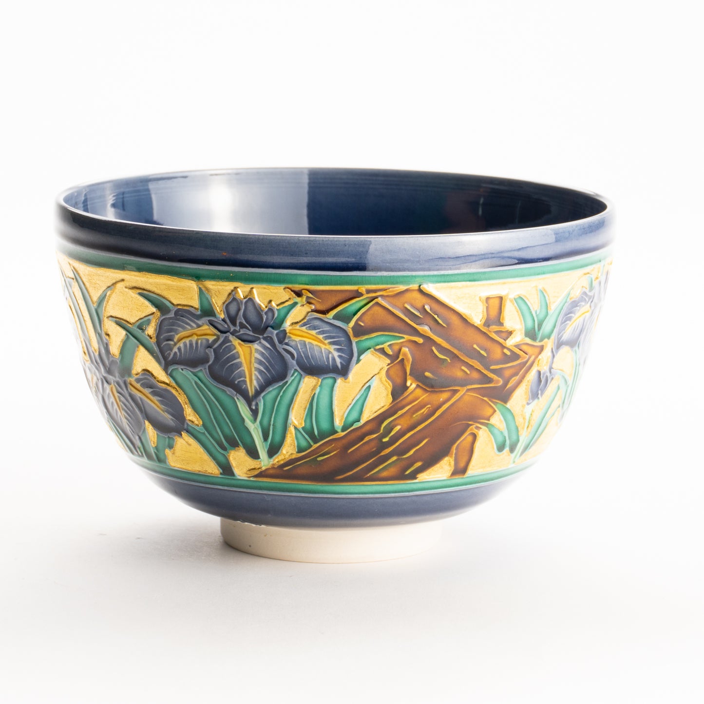 抹茶碗　紺紫交趾”八つ橋”　一如 KOTOPOTTER