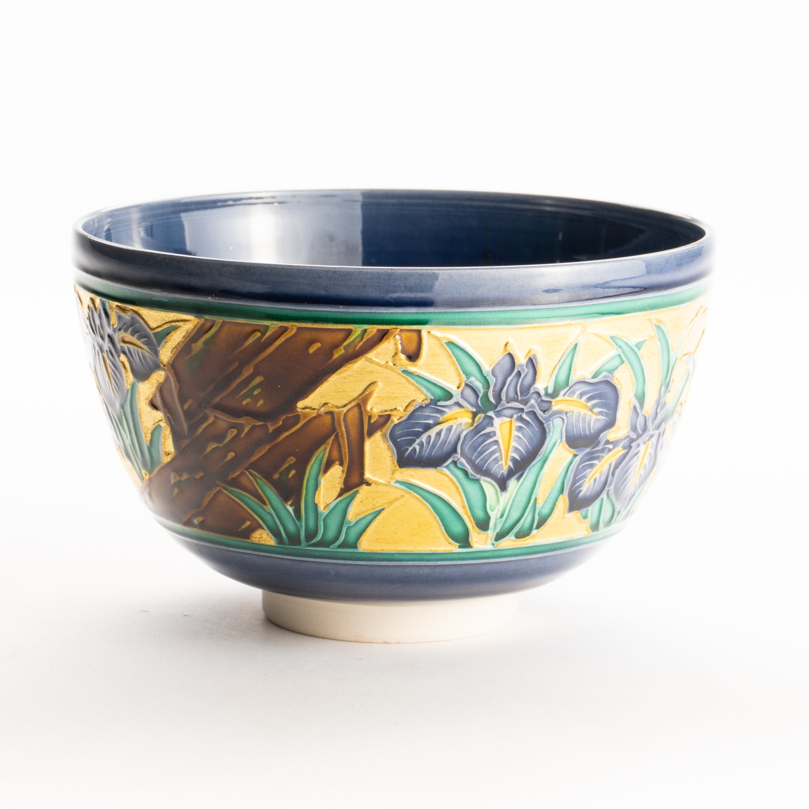 抹茶碗　紺紫交趾”八つ橋”　一如 KOTOPOTTER