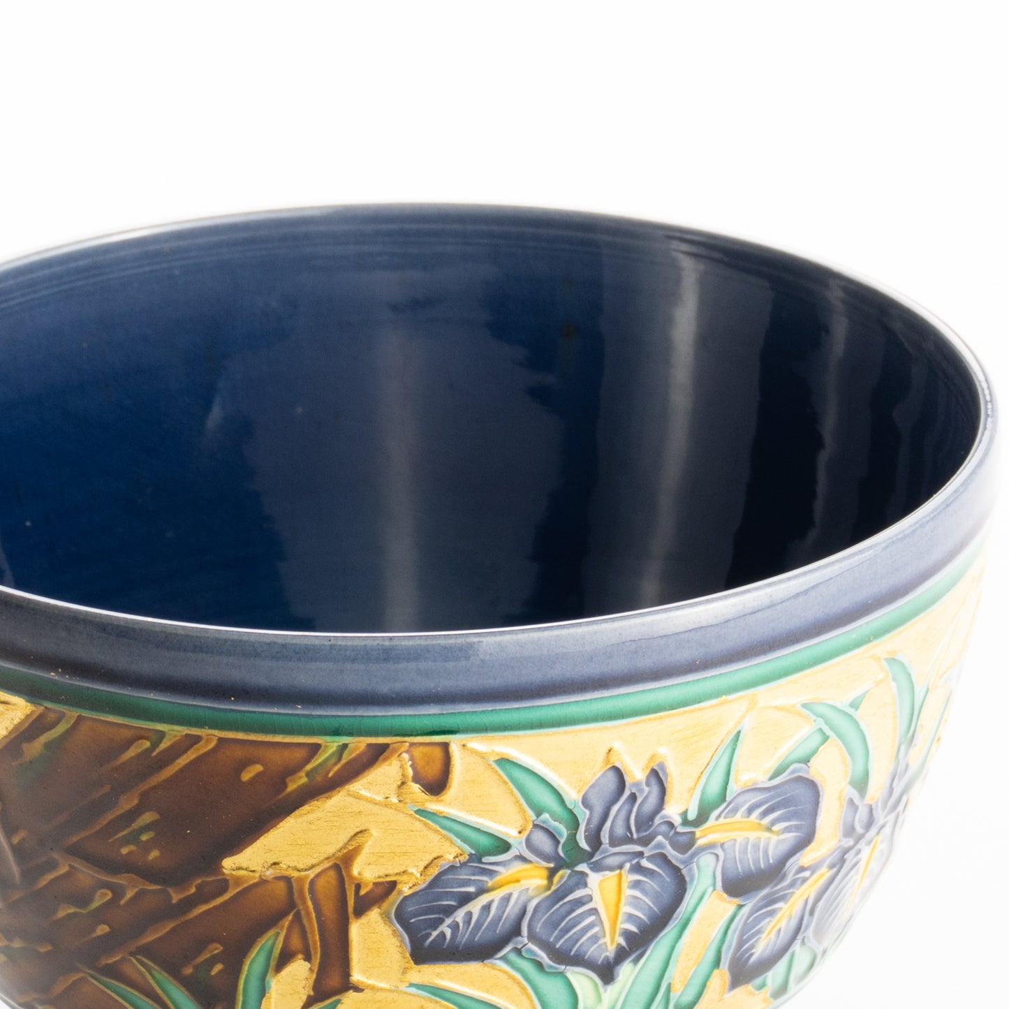 抹茶碗　紺紫交趾”八つ橋”　一如 KOTOPOTTER