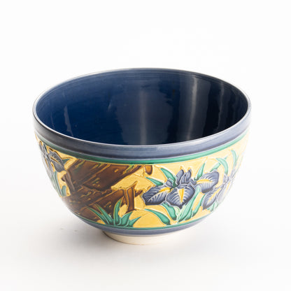 抹茶碗　紺紫交趾”八つ橋”　一如 KOTOPOTTER