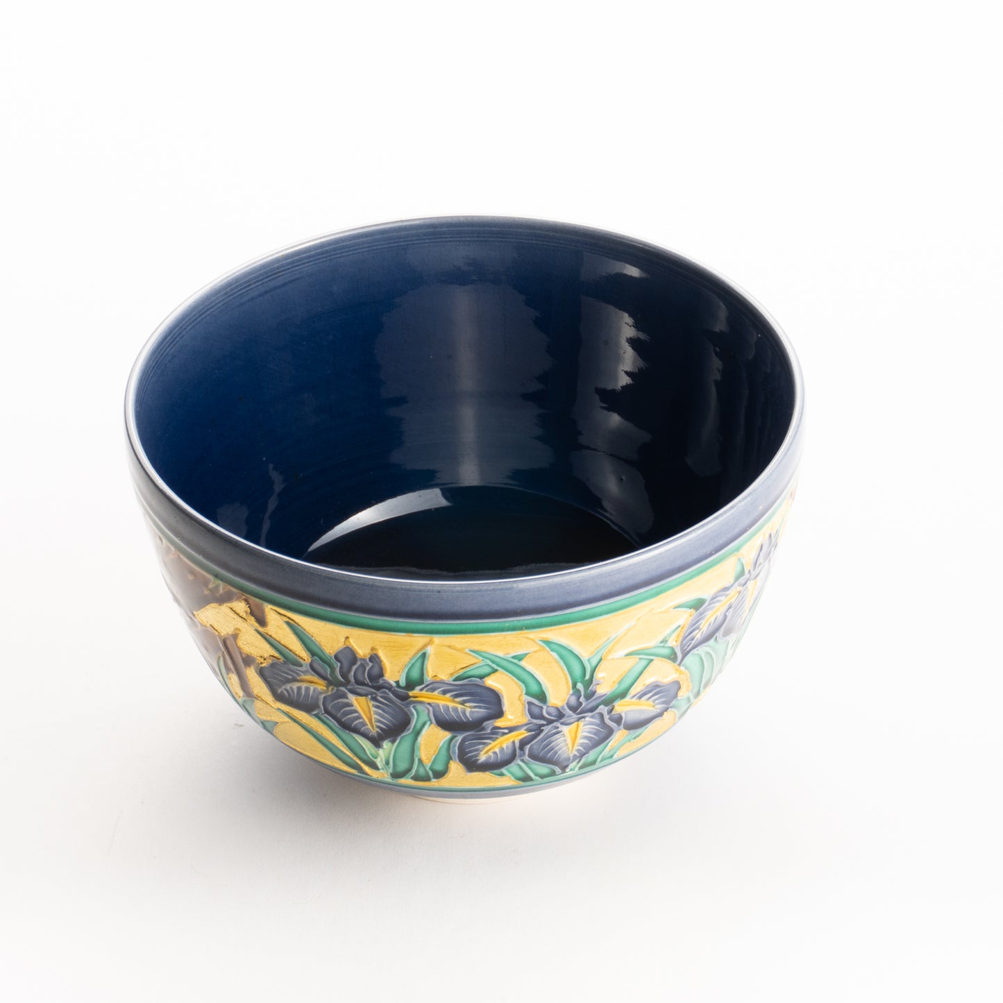 抹茶碗　紺紫交趾”八つ橋”　一如 KOTOPOTTER