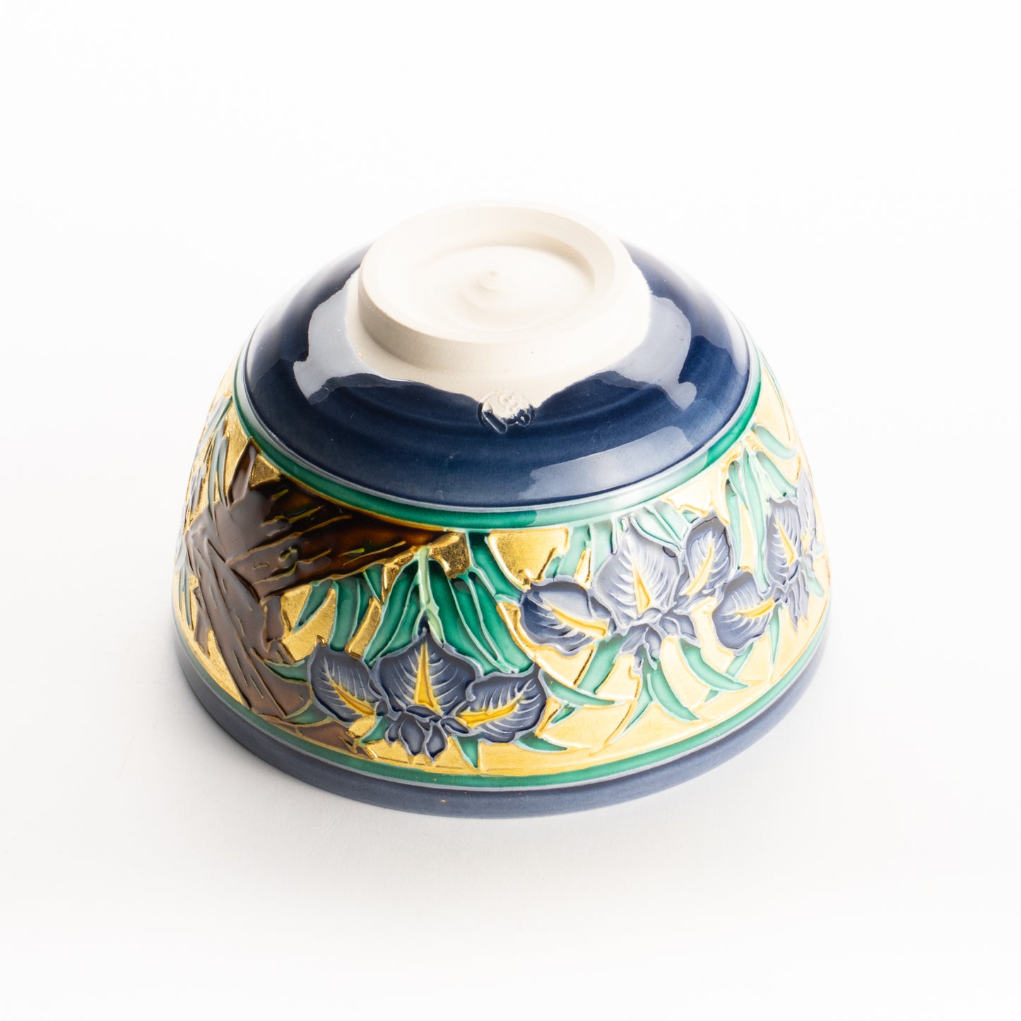 抹茶碗　紺紫交趾”八つ橋”　一如 KOTOPOTTER