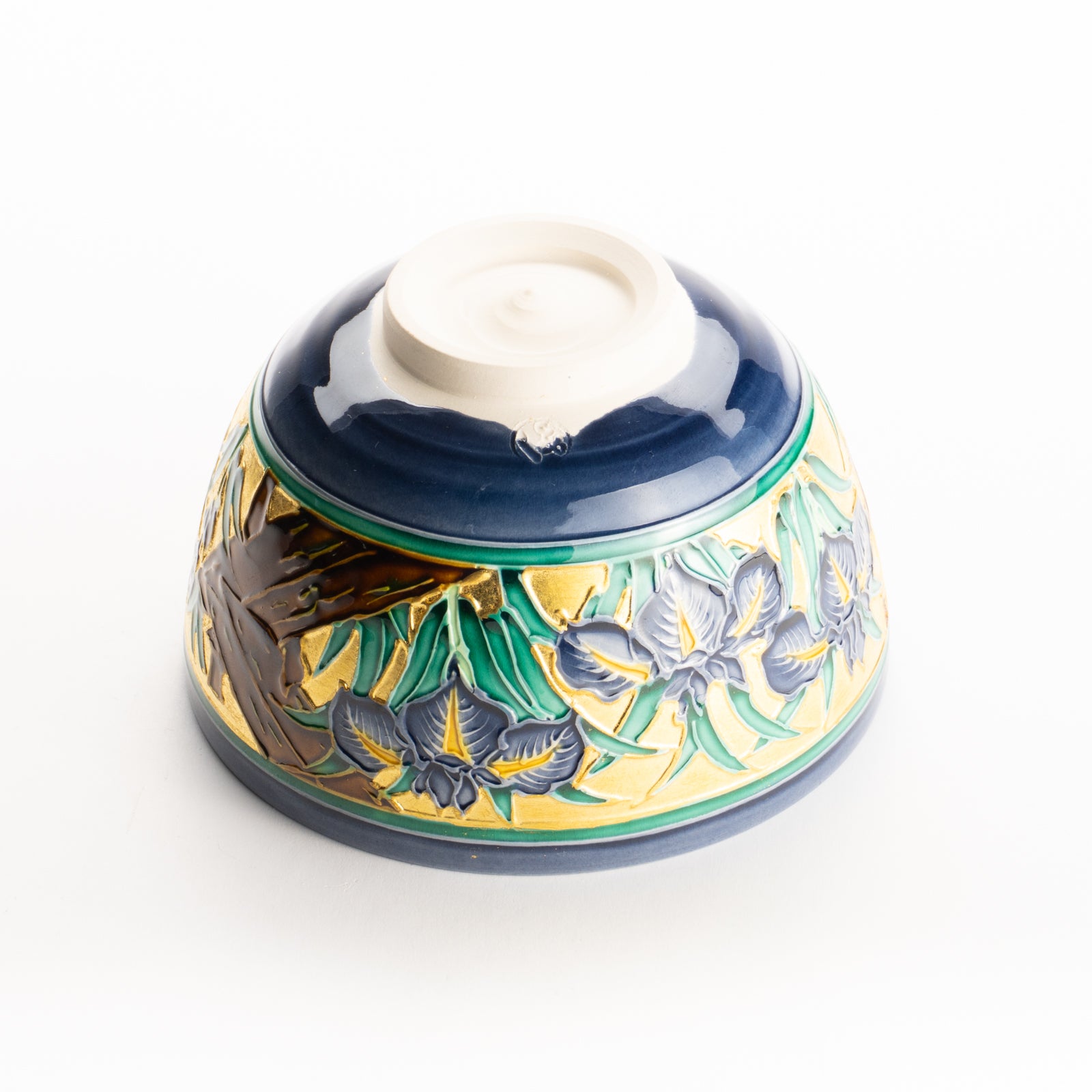 抹茶碗　紺紫交趾”八つ橋”　一如 KOTOPOTTER