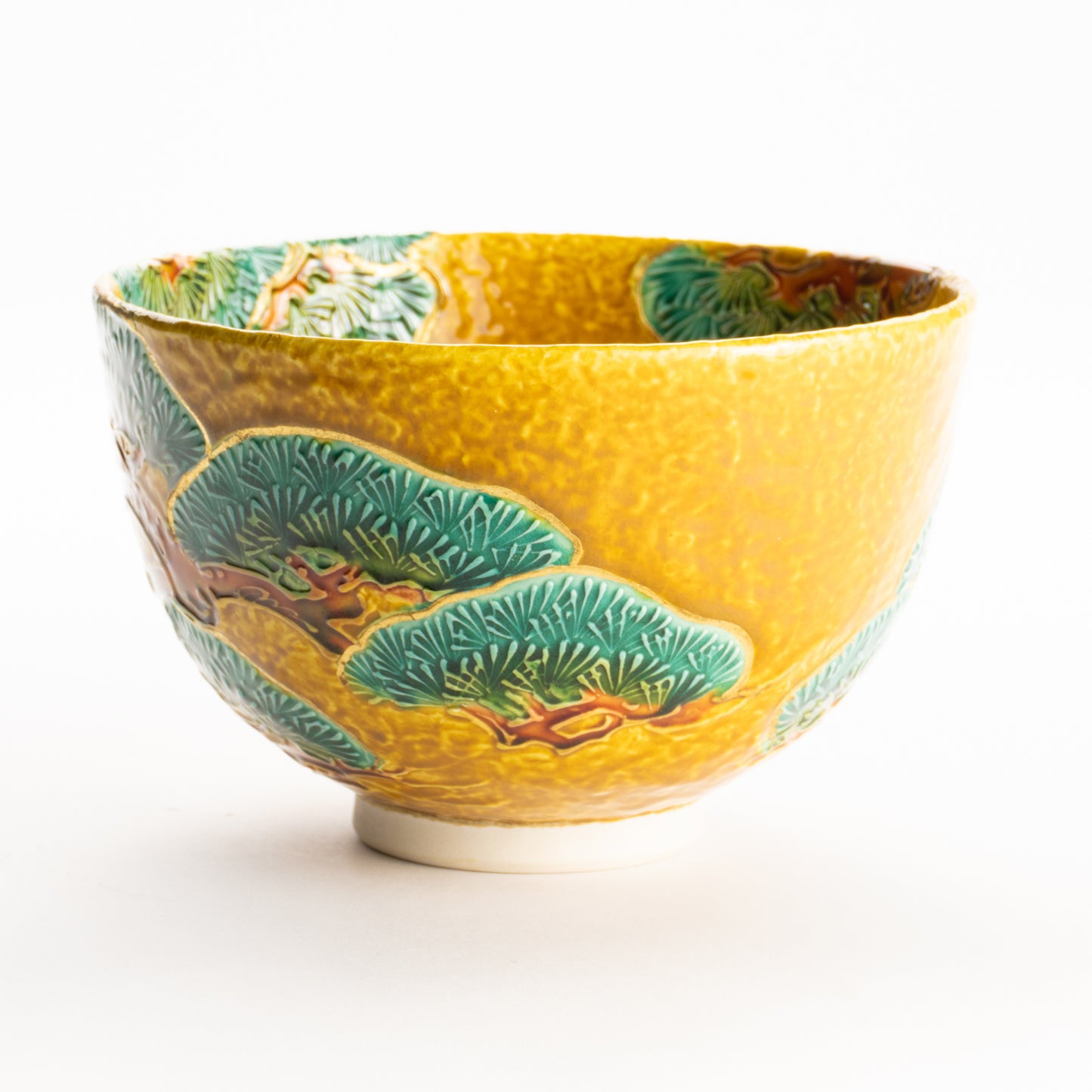 抹茶碗　古代黄 ”老松”　一如 KOTOPOTTER