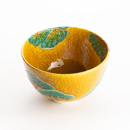 抹茶碗　古代黄 ”老松”　一如 KOTOPOTTER