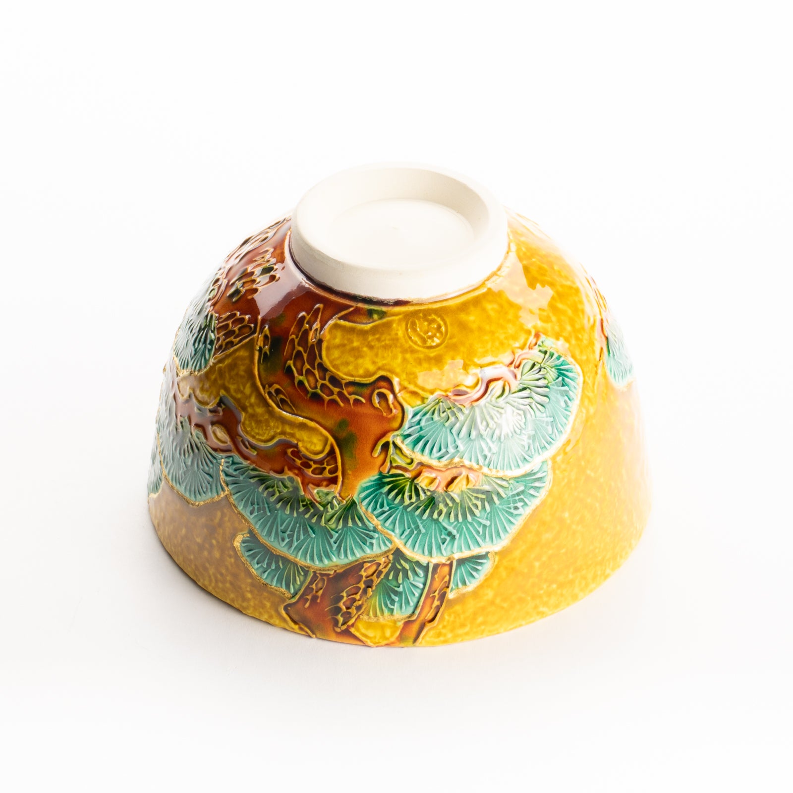 抹茶碗　古代黄 ”老松”　一如 KOTOPOTTER