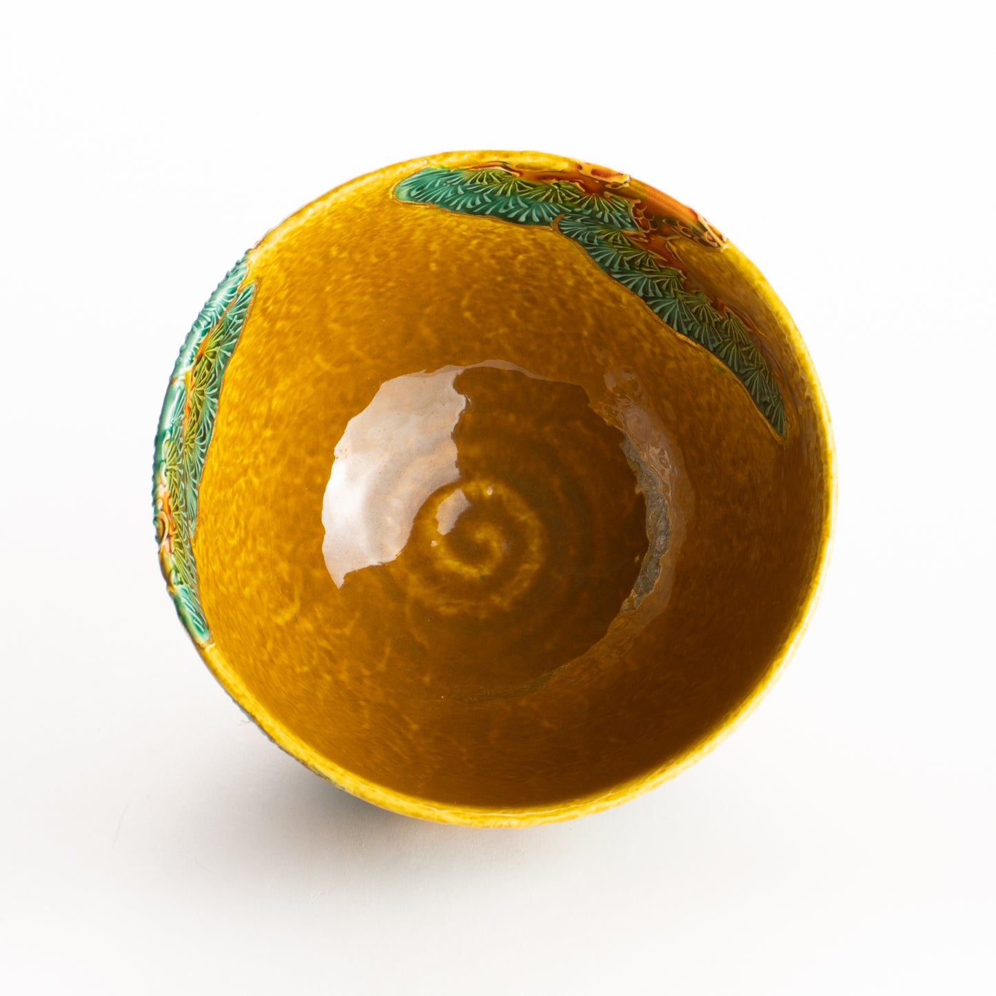 抹茶碗　古代黄 ”老松”　一如 KOTOPOTTER