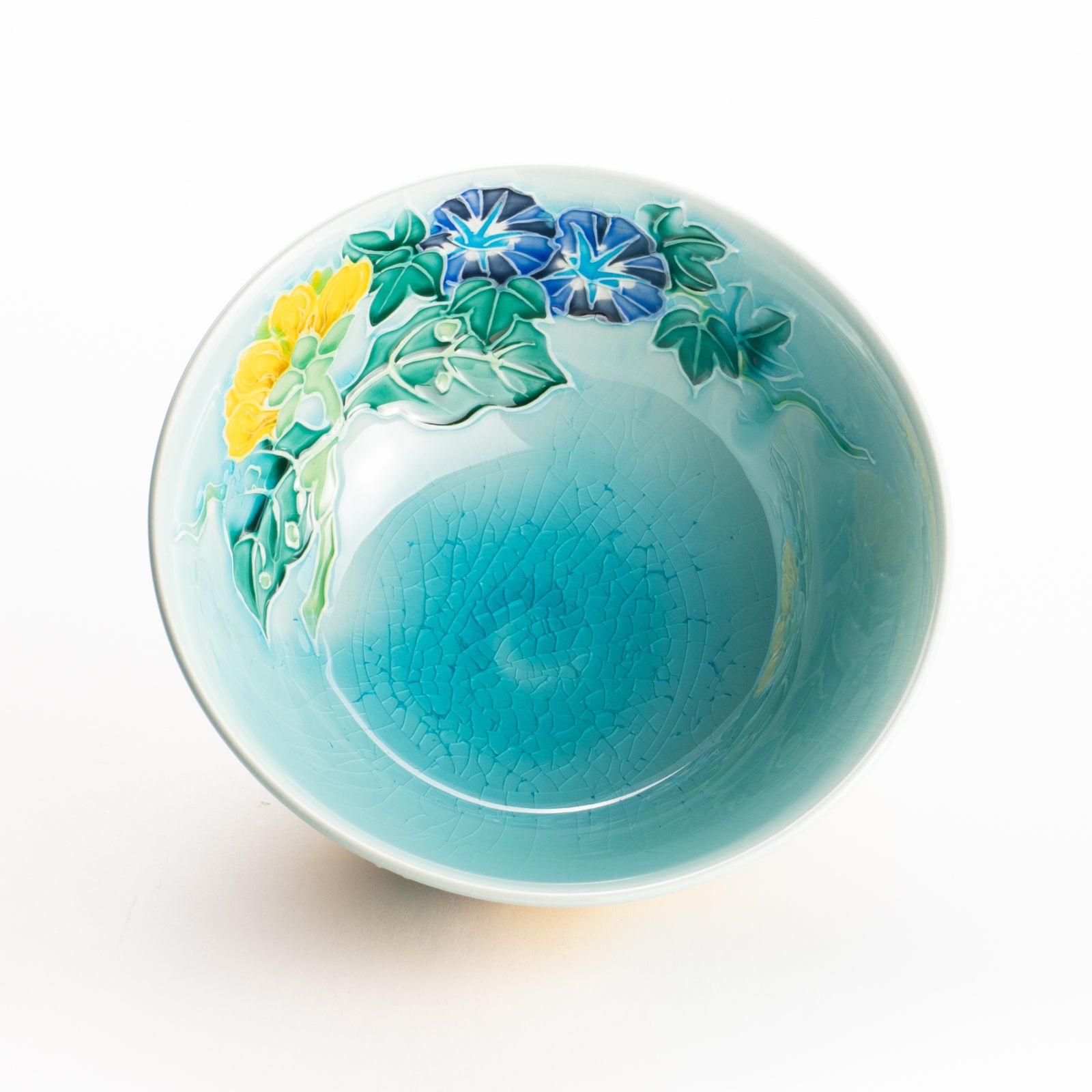 平抹茶碗　浅黄交趾"朝顔　一如 KOTOPOTTER