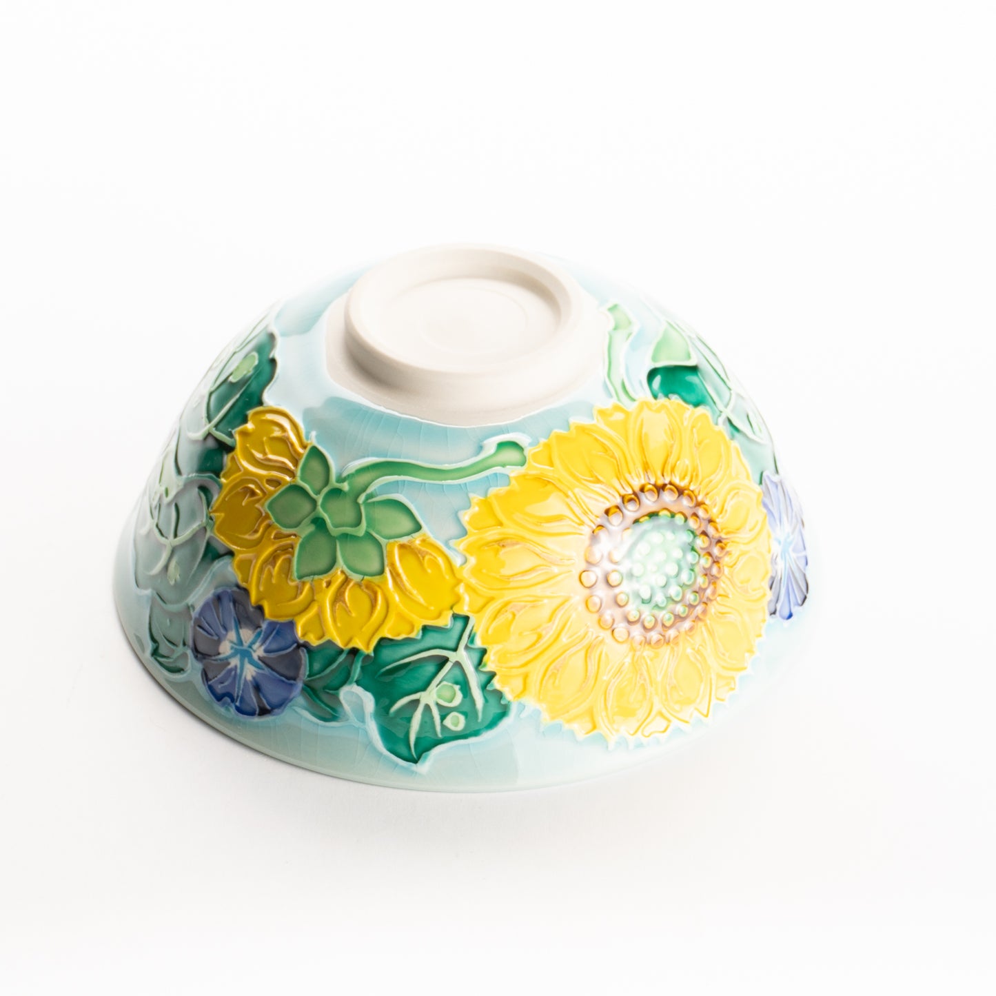 平抹茶碗　浅黄交趾"朝顔　一如 KOTOPOTTER