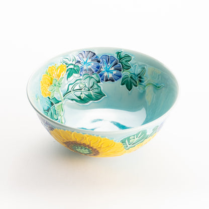 平抹茶碗　浅黄交趾"朝顔　一如 KOTOPOTTER