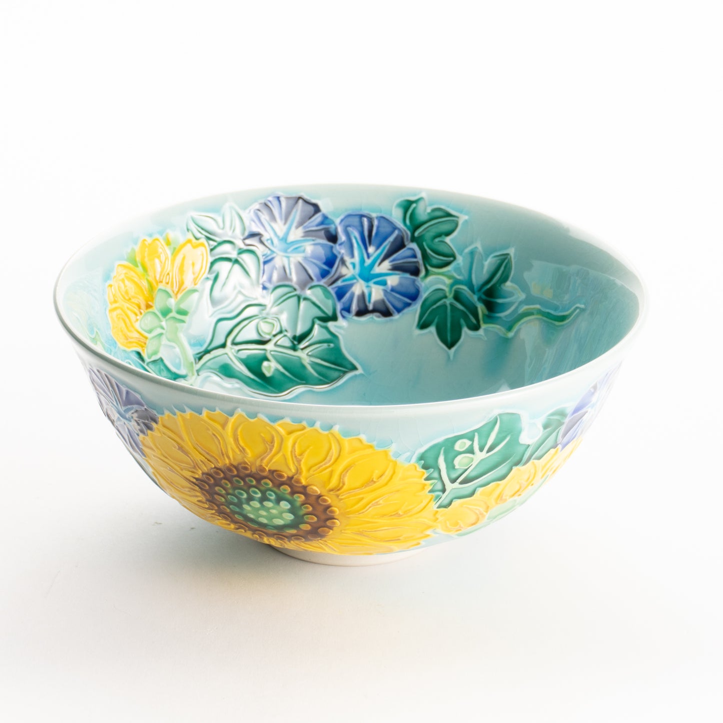 平抹茶碗　浅黄交趾"朝顔　一如 KOTOPOTTER