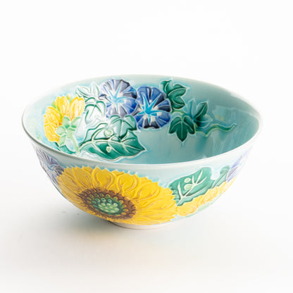 平抹茶碗　浅黄交趾"朝顔　一如 KOTOPOTTER