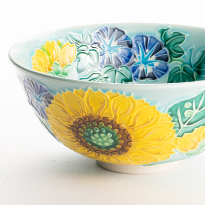 平抹茶碗　浅黄交趾"朝顔　一如 KOTOPOTTER