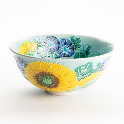 平抹茶碗　浅黄交趾"朝顔　一如 KOTOPOTTER