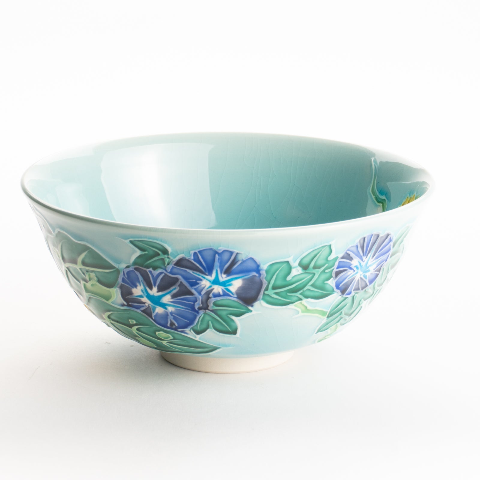 平抹茶碗　浅黄交趾"朝顔　一如 KOTOPOTTER