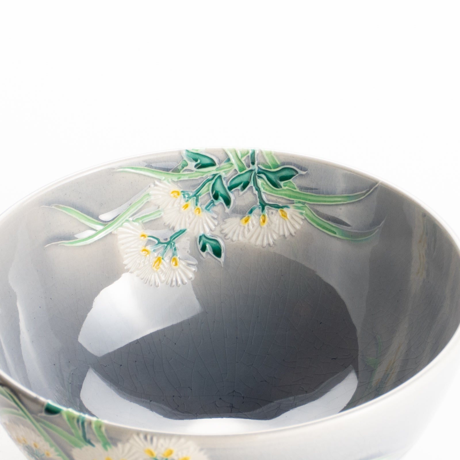 京都 清水焼】抹茶碗 淡紫交趾 